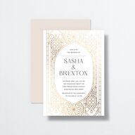 Chapel Arch Wedding Invitations Gold Pure White Signature No