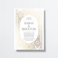 Chapel Arch Wedding Invitations Gold Pure White Signature No