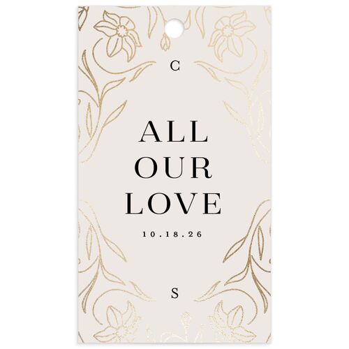 Floral Opulence Favor Gift Tags - Cream