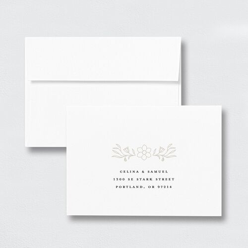 Floral Opulence Response Card Envelopes White Standard Pure White Return Address Signature