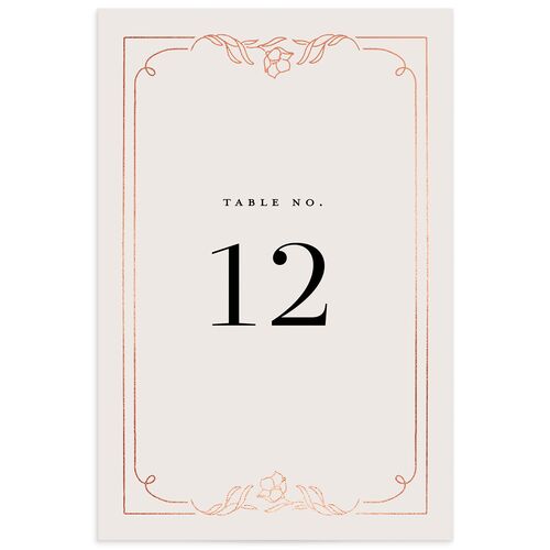 Floral Opulence Table Numbers Rose Gold Champagne Signature
