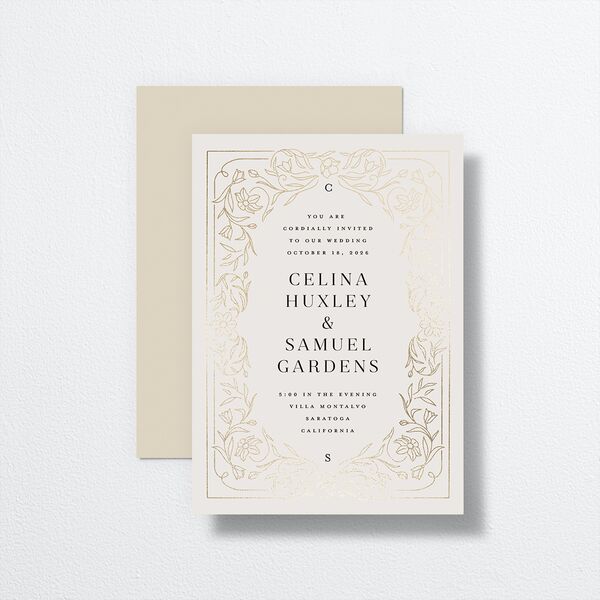 Floral Opulence Wedding Invitations front-and-back