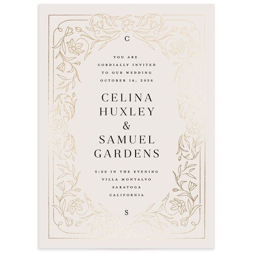 Floral Opulence Wedding Invitations - Cream