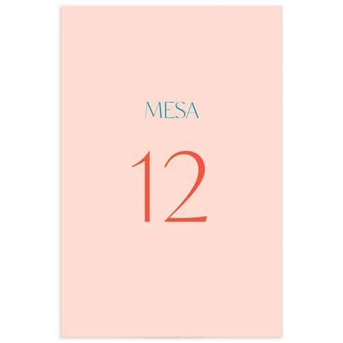 Color del Amor Table Numbers Salmon Signature
