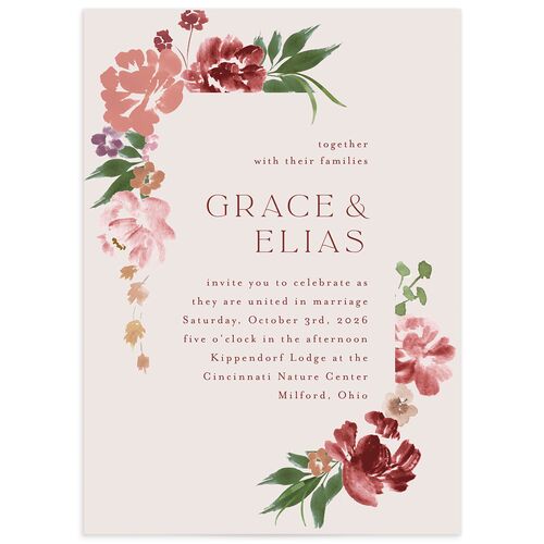 Autumn Romance Wedding Invitations Rust Signature Blank No