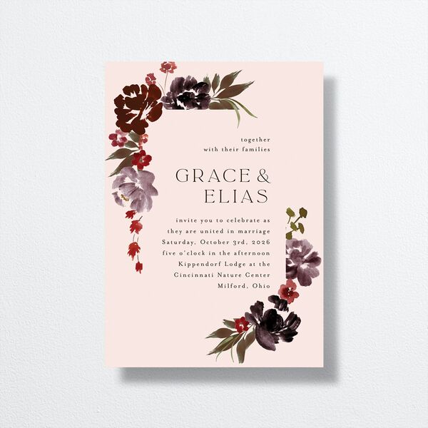 Autumn Romance Wedding Invitations Chocolate Signature No