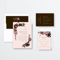 Autumn Romance Wedding Invitations Chocolate Signature No