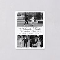Modern Classic Picture Portrait Save The Date Magnets Pure White Magnet Paper