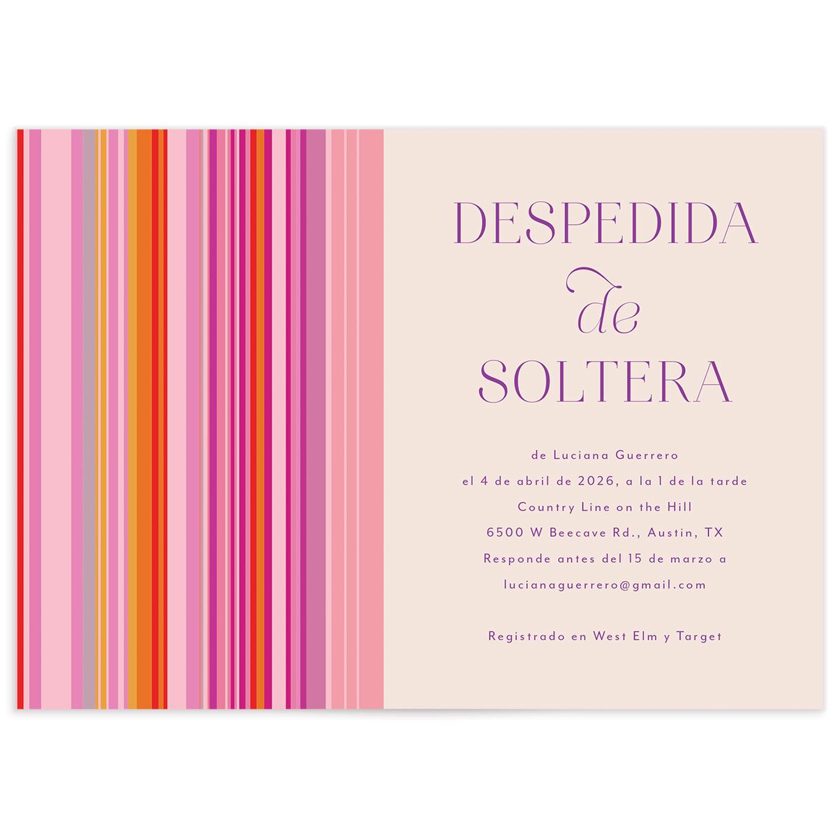 Serape de Sol Bridal Shower Invitations