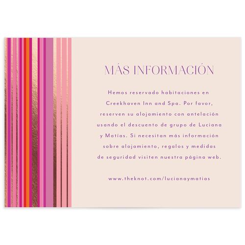 Serape de Sol Wedding Enclosure Cards Rose Gold Peach Pink Signature