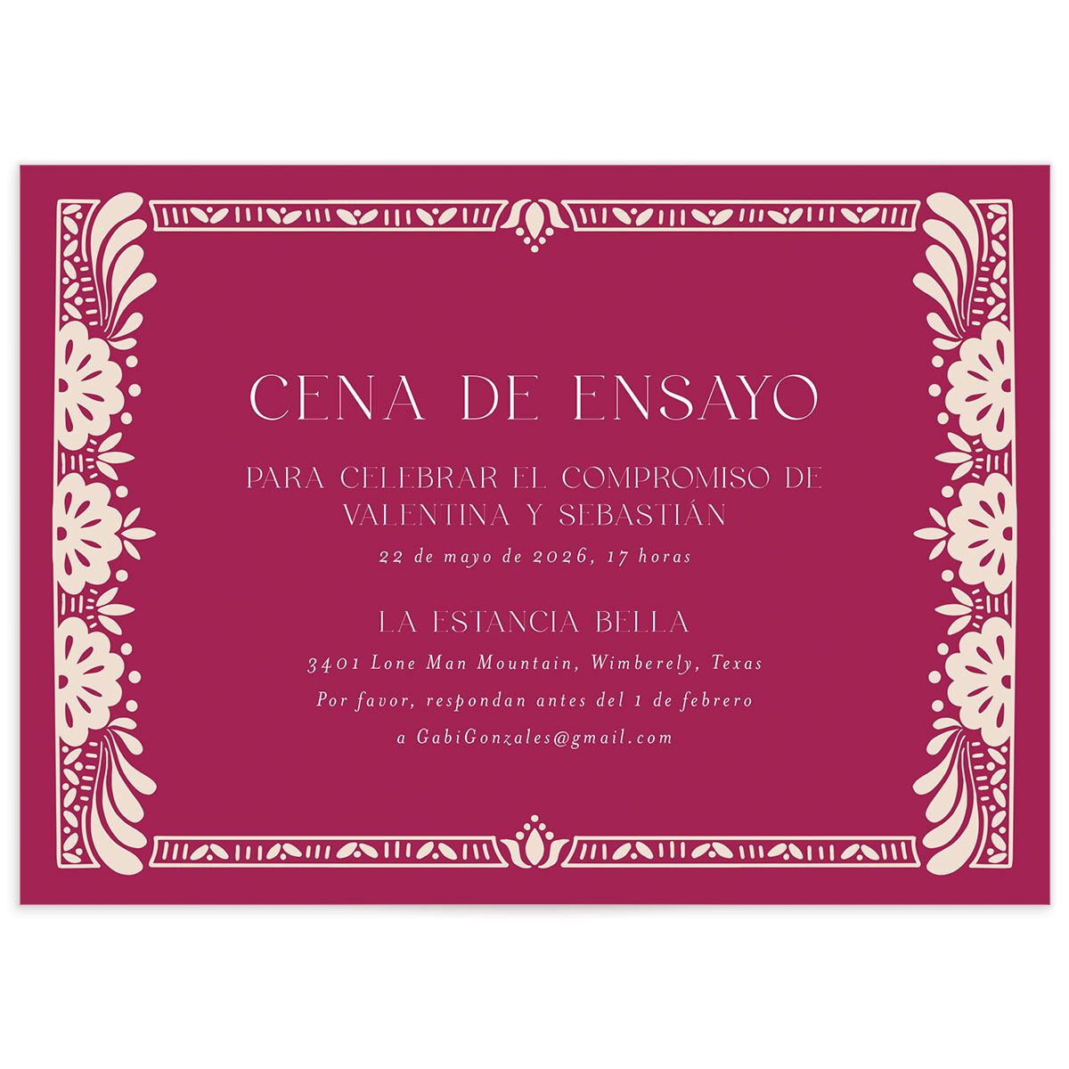 Hacienda Elegante Rehearsal Dinner Invitations