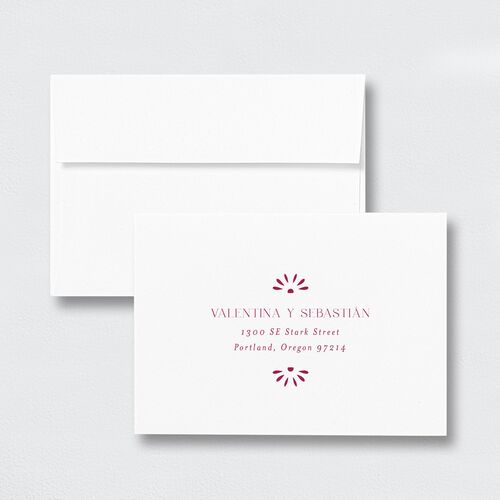 Hacienda Elegante Wedding Response Card Standard Envelopes White Standard Raspberry Return Address