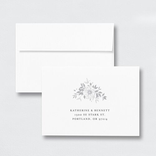 Baroque Garden Wedding Response Card Standard Envelopes White Standard Licorice Return Address Signature