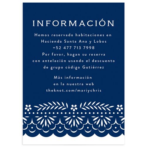 Papel Picado Wedding Enclosure Cards Navy Signature Standard