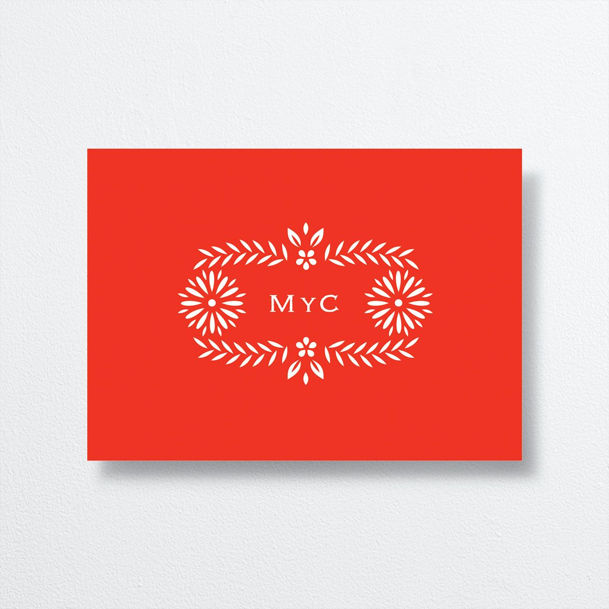 Papel Picado Wedding Response Cards back in red