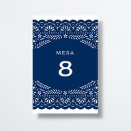Papel Picado Table Numbers Navy Signature