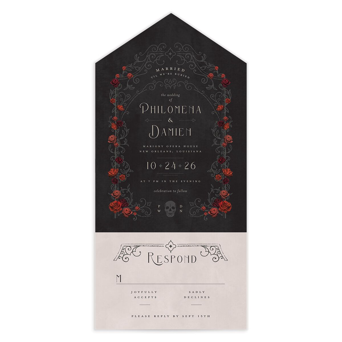 Gothic Gate All-in-One Wedding Invitations
