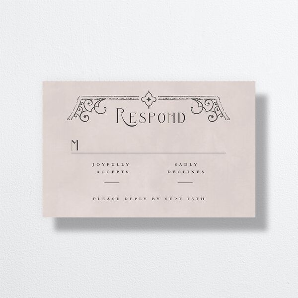 Gothic Gate All-in-One Wedding Invitations Licorice Signature Light Both Recipient and Return Addresses No