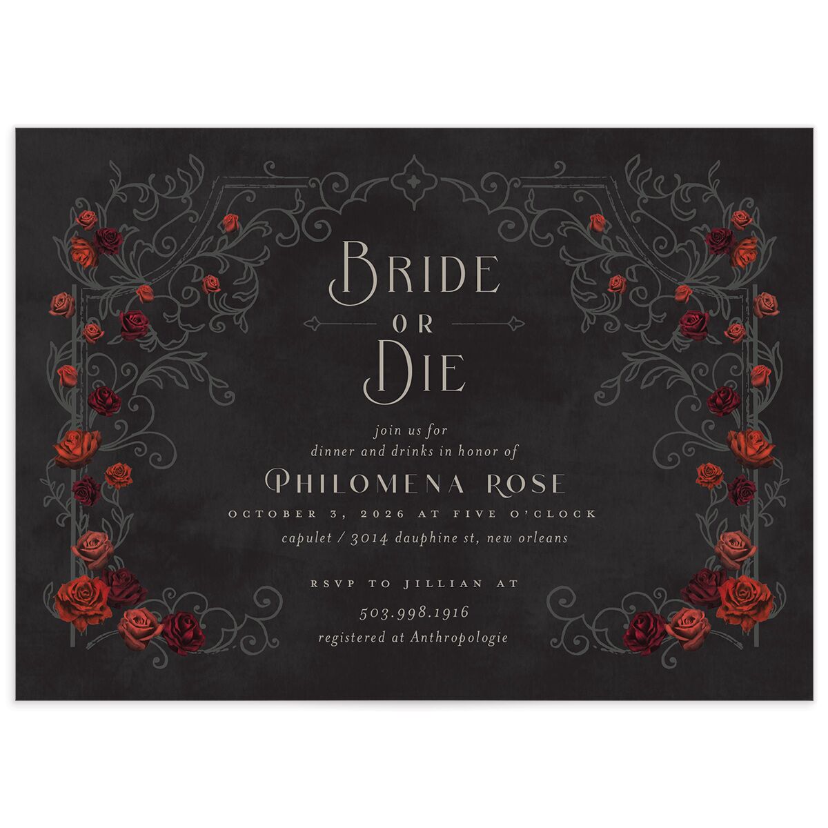 Gothic Gate Bridal Shower Invitations