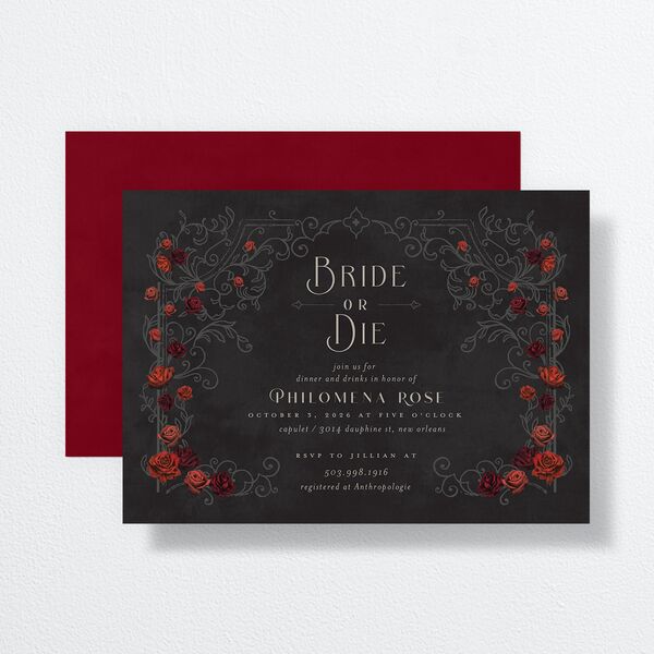 Gothic Gate Bridal Shower Invitations Licorice Signature Standard