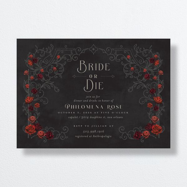 Gothic Gate Bridal Shower Invitations Licorice Signature Standard