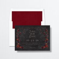 Gothic Gate Save The Date Cards Licorice Signature smooth No Standard