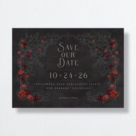 Gothic Gate Save The Date Cards Licorice Signature smooth No Standard