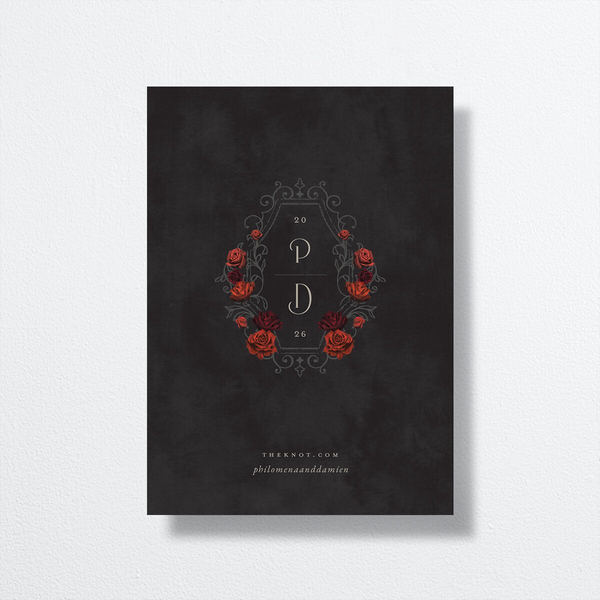 Gothic Gate Wedding Invitations back in black