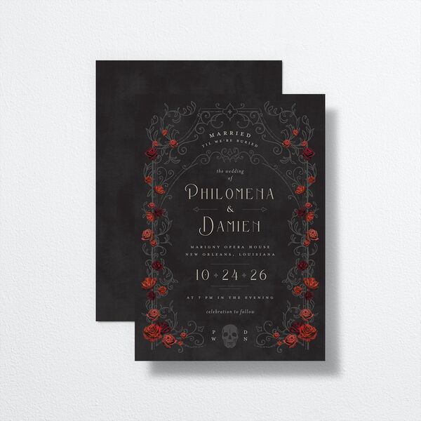 Gothic Gate Wedding Invitations front-and-back