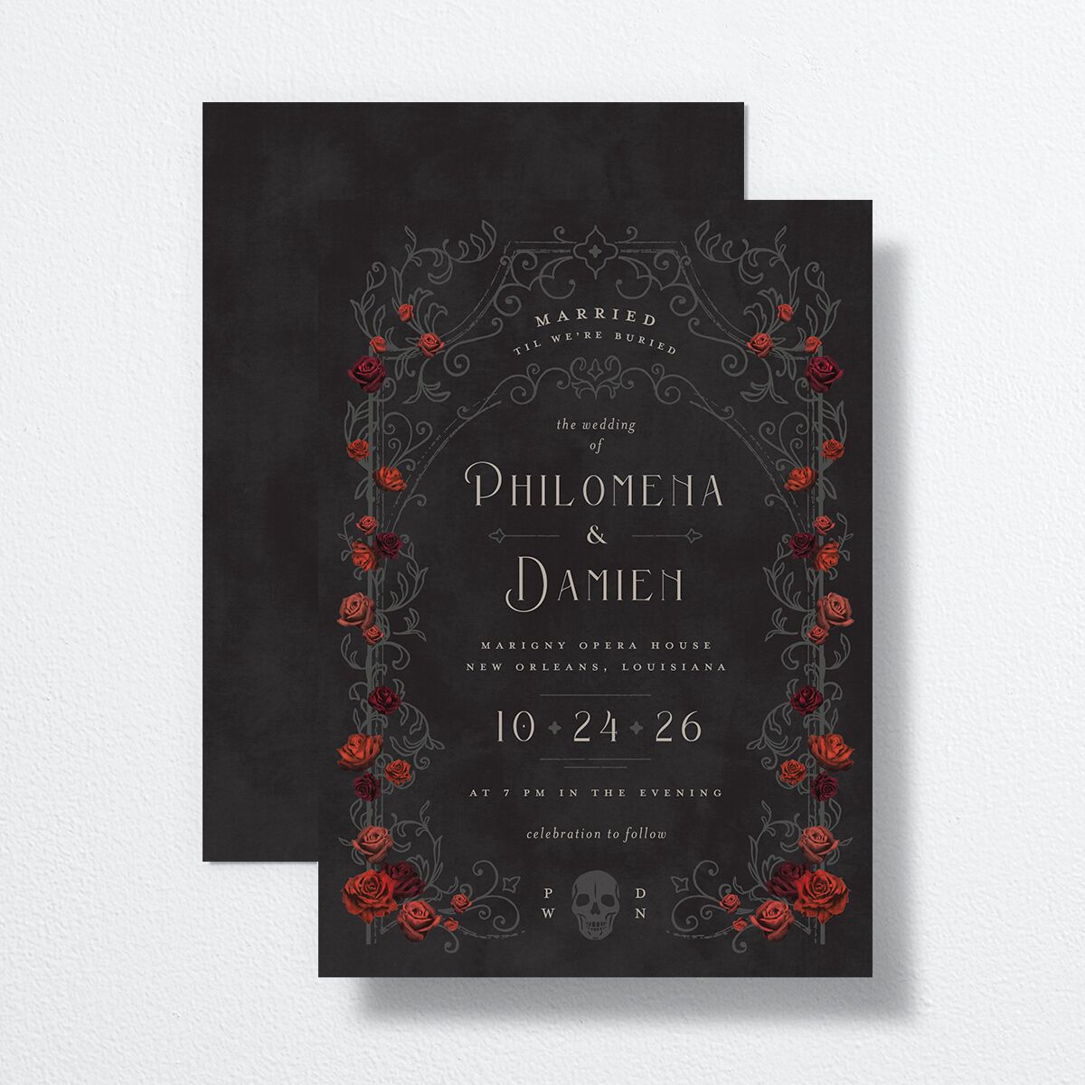 Gothic Gate Wedding Invitations Licorice Signature No Standard
