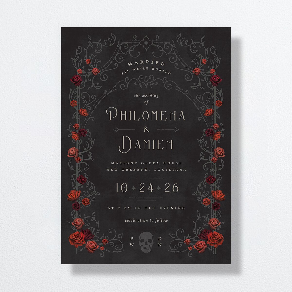 Gothic Gate Wedding Invitations Licorice Signature No Standard