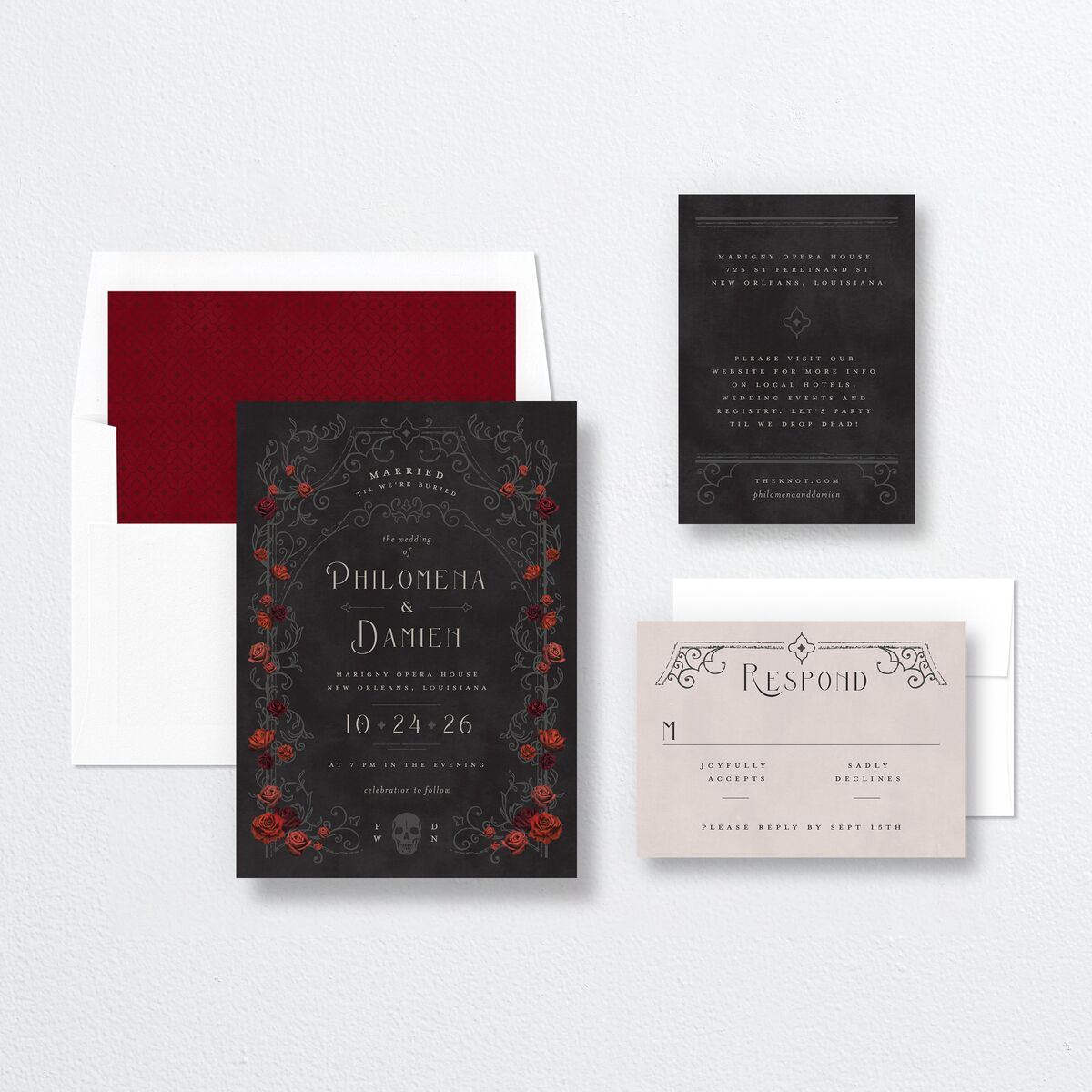 Gothic Gate Wedding Invitations Licorice Signature No Standard