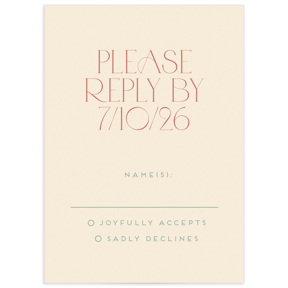 Retro Spotlight Wedding Response Cards