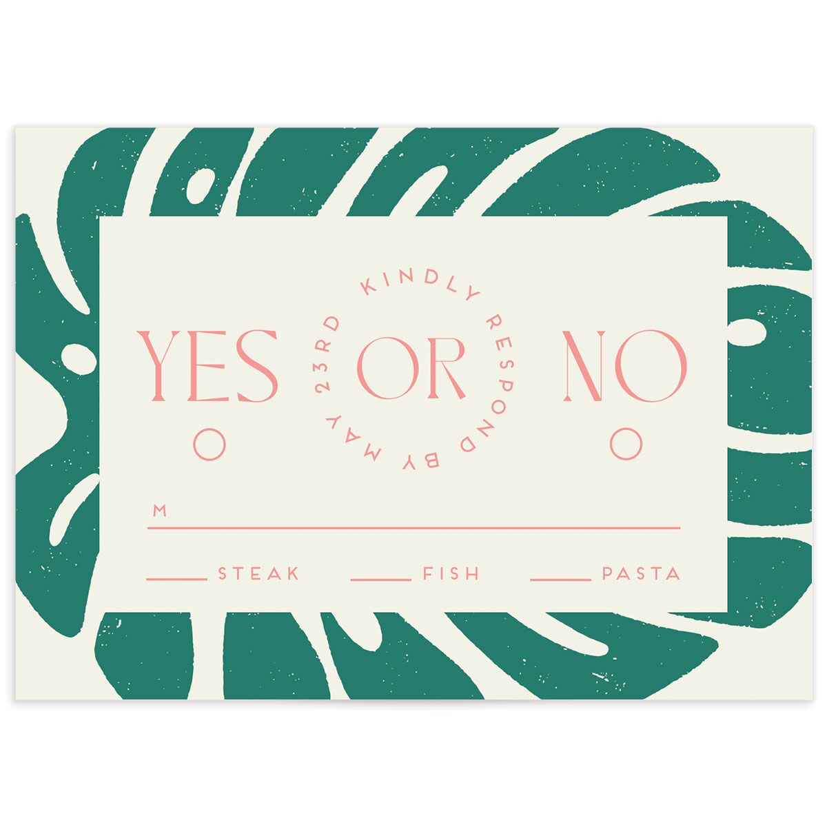 Eclectic Monstera Wedding Response Cards