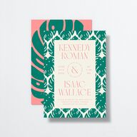 Eclectic Monstera Wedding Invitations Ultramarine Signature No
