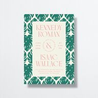 Eclectic Monstera Wedding Invitations Ultramarine Signature No