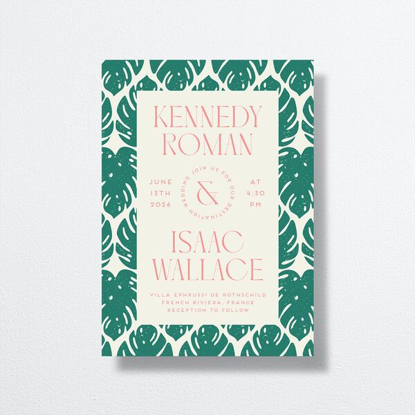 Eclectic Monstera Wedding Invitations Ultramarine Signature No