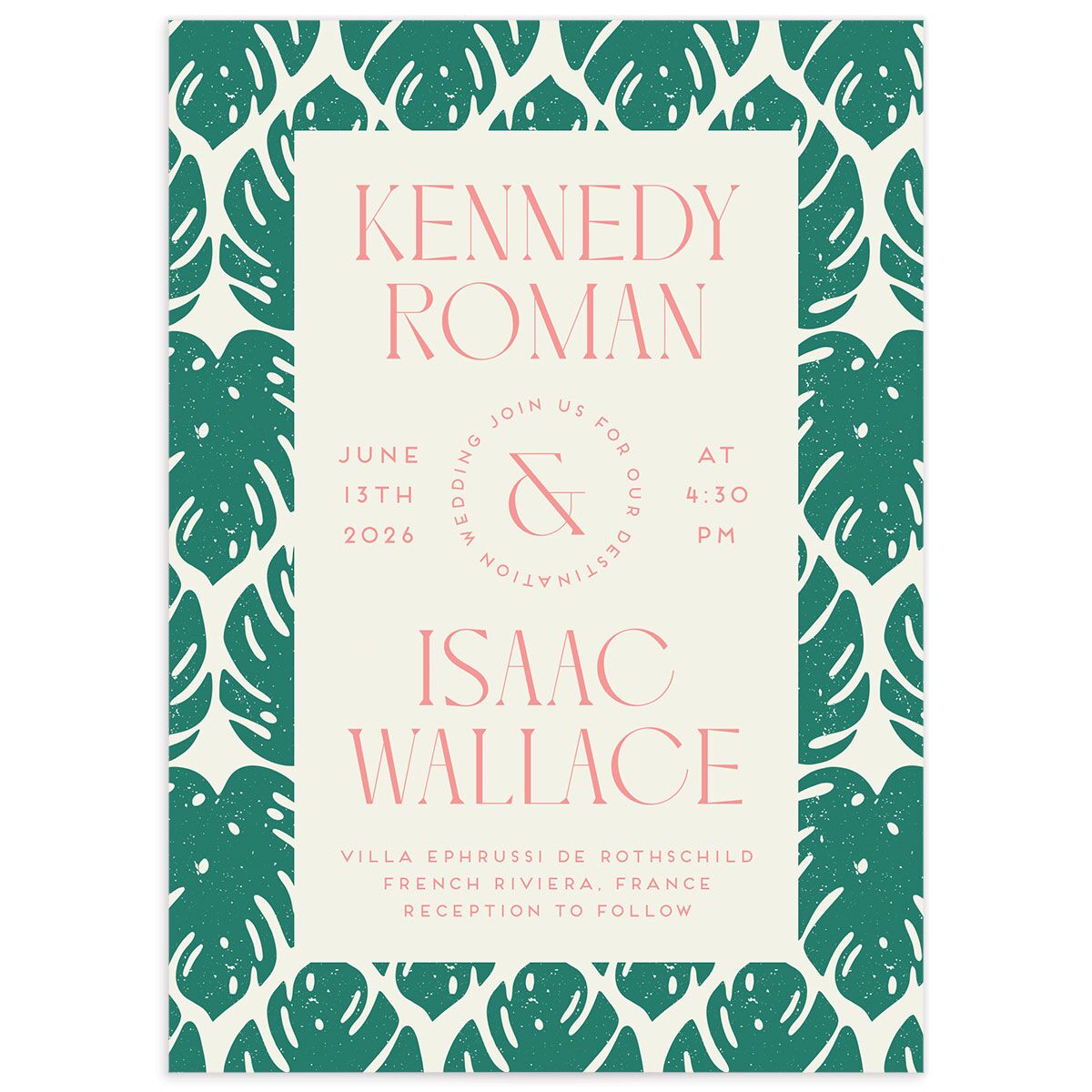 Eclectic Monstera Wedding Invitations