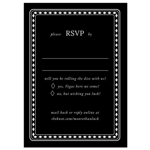 Las Vegas Playing Card Wedding Response Cards Licorice Signature Standard