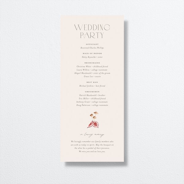 Eclectic Adornment Wedding Programs back