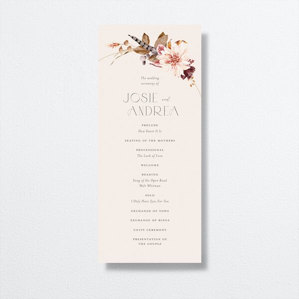 Eclectic Adornment Wedding Programs front