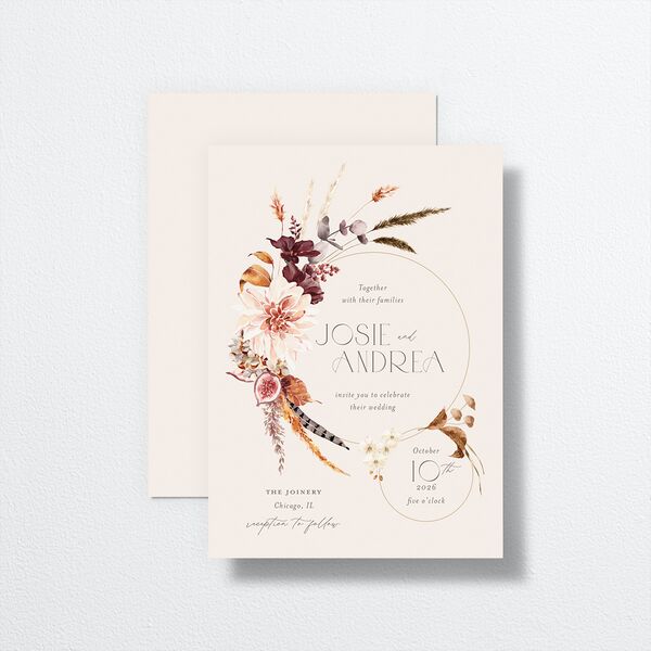 Eclectic Adornment Wedding Invitations front-and-back