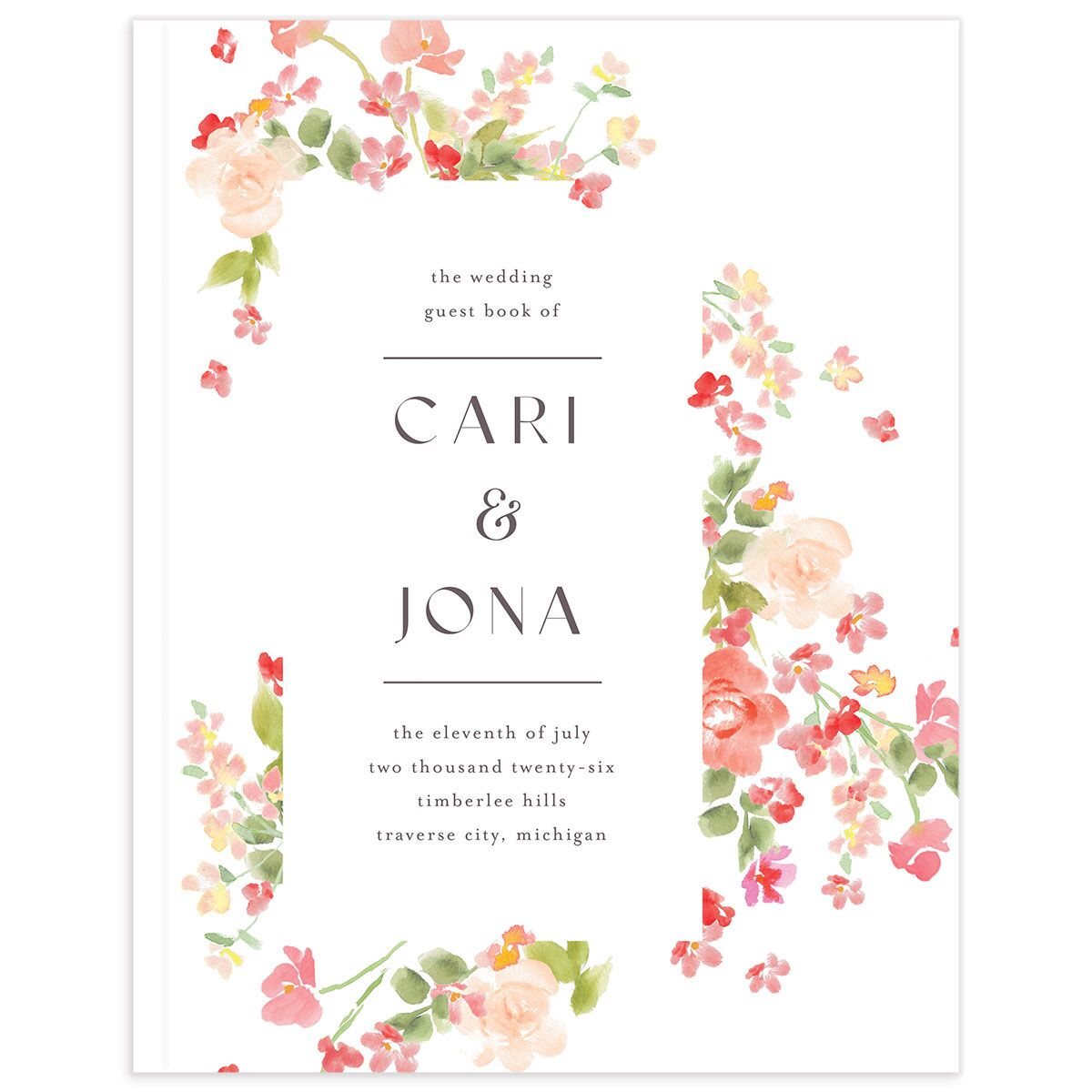 Scattered Blossoms Wedding Guest Book