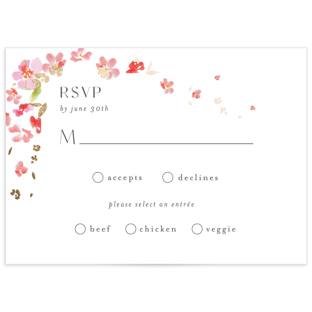 Scattered Blossoms Wedding Response Cards