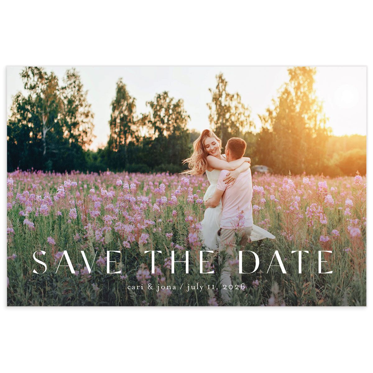 Scattered Blossoms Save The Date Postcards