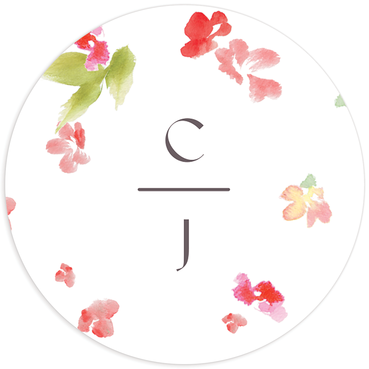 Scattered Blossoms Wedding Stickers