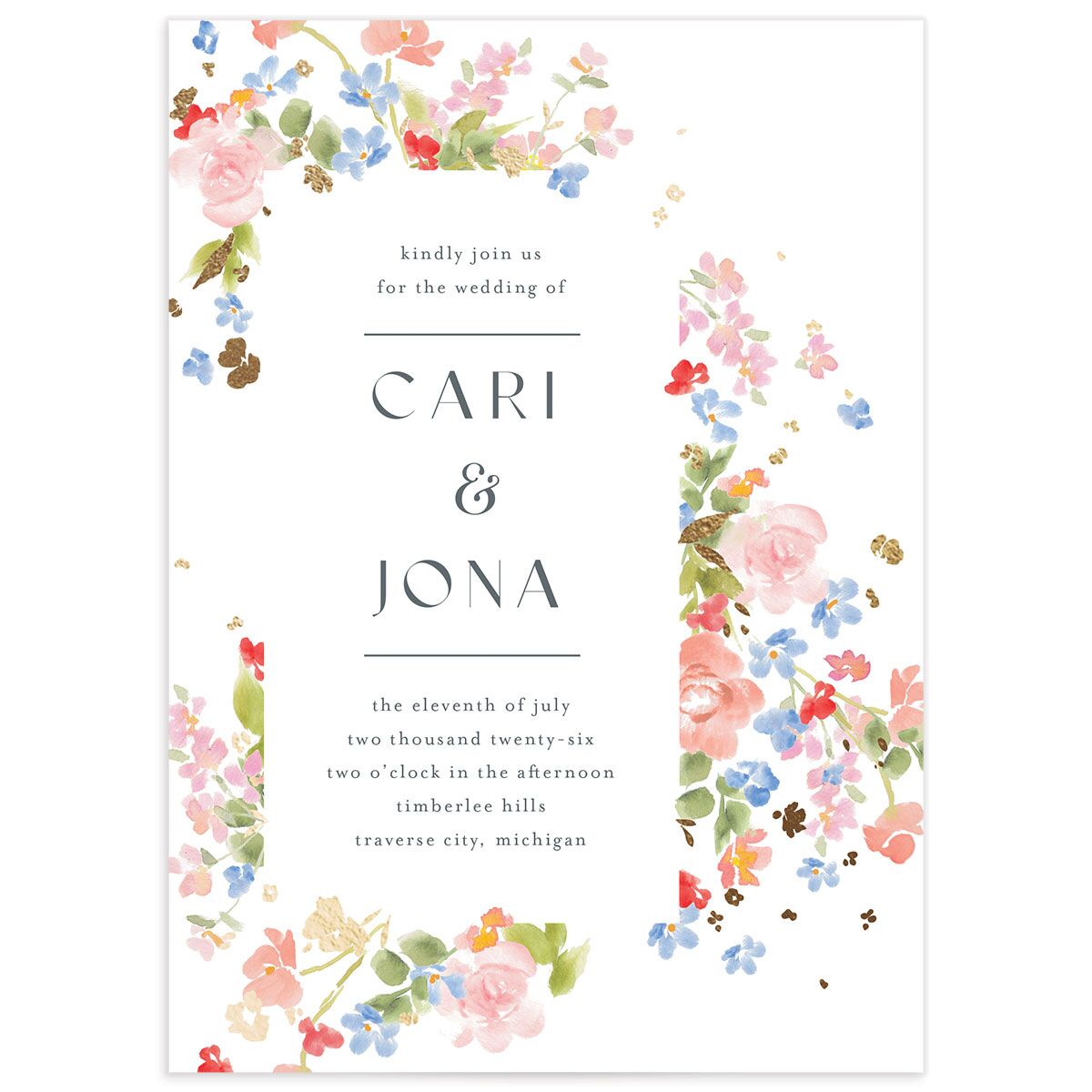 Scattered Blossoms Wedding Invitations