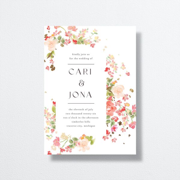 Scattered Blossoms Wedding Invitations front