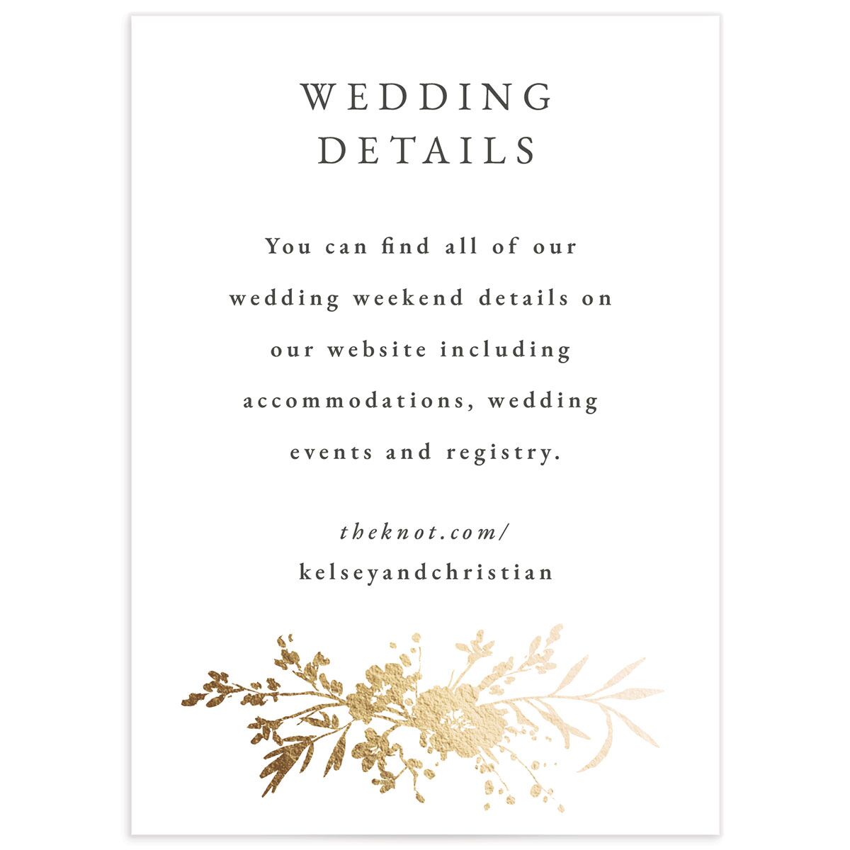 Gilded Wildflower Wedding Enclosure Cards