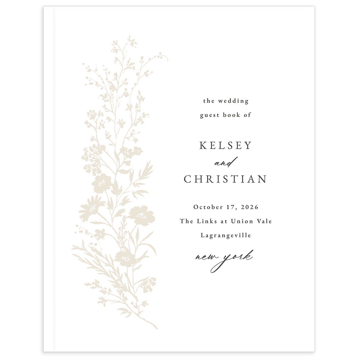Gilded Wildflower Wedding Guest Book
